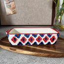 Axyaa Ceramic Oval Baking Pan Handle Roasting Lasagna Kitchen Dish