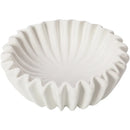 Axyaa Lotus Leaf Insulation Plate, Ceramic Lace Salad Plate, White Double-layer Ceramic Tableware