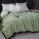 Axyaa Double Layer Rabbit Plush Blanket for Sofa and Air Conditioning