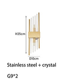 Axyaa Nordic Crystal Wall Lamp: Stainless Steel Black Gold LED Lighting for Home Decor