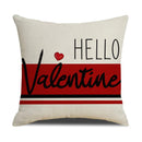 Axyaa Linen Cushion Cover 45x45 for Modern Living Room Decor & Sofa - Valentine's Day Theme