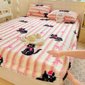 Axyaa Polka Dot Printed Milk Fleece Fitted Sheet - Thermal Mattress Cover