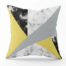 Axyaa Geometric Gray Yellow Pattern Cushion Cover for Living Room Sofa