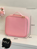 Axyaa LED Mirror Makeup Bag with Brush Holder - Waterproof Cosmetic Organizer