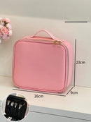 Axyaa LED Mirror Makeup Bag with Brush Holder - Waterproof Cosmetic Organizer