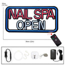 Axyaa LED Nail Salon Sign - Blue Red Flashing Neon for Beauty Spa