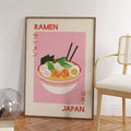 Axyaa Japanese Ramen Cartoon Art Canvas Prints for Modern Home Kitchen Decor