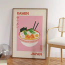 Axyaa Japanese Ramen Cartoon Art Canvas Prints for Modern Home Kitchen Decor