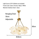 Axyaa Petal Glass LED Chandelier - Luxury Gold Metal Pendant Light