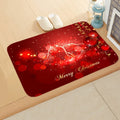 Santa Welcome Mat: Axyaa Christmas Claus Print Carpet for Home Decoration