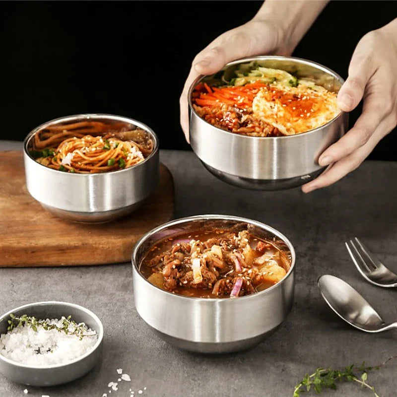 Axyaa Stainless Steel Rice Bowl for Kids and Soup, Noodle Bowl Kitchen Tool.