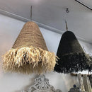 Axyaa Woven Grass Pendant Light for Retro Restaurant, Living Room & Loft