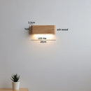 Axyaa Modern Minimalist Wooden LED Wall Lamp Black Walnut Ash Wood