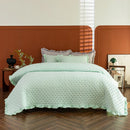 Axyaa Quilted Cotton Ruffle Pillowcase Set in Soft White, 50*75cm