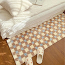 Axyaa Checkered Plush Carpet Home Decoration Bedroom Rugs
