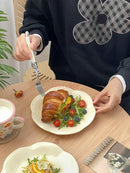 Axyaa Ceramic Dining Dessert Salad Plate Set - Household Serving Plates