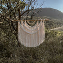Axyaa Boho Macrame Wall Hanging with Wooden Stick - Large Woven Tapestry
