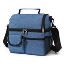 Axyaa Double Layer Oxford Cloth Tote Lunch Bag with Shoulder Strap for School and Office