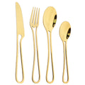 Gold Cutlery Set Stainless Steel Dinnerware Axyaa Tableware Party Kitchen Flatware