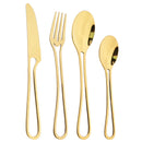 Gold Cutlery Set Stainless Steel Dinnerware Axyaa Tableware Party Kitchen Flatware