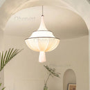 Axyaa Nordic LED Fabric Chandelier Vintage White Cloth Chandelier