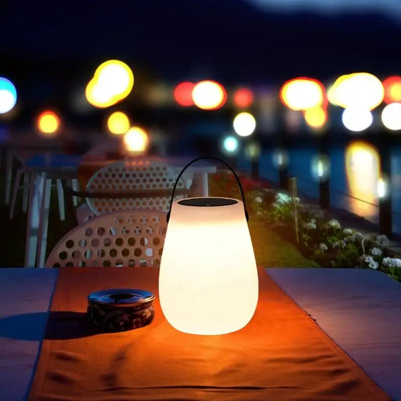 Axyaa Solar Camping Lantern: Rechargeable LED Table Lamp with Silicone Handle