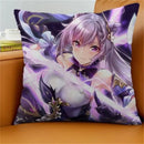 Axyaa Keqing Anime Cushion Cover Pillow Case for Home Sofa Bed Decor