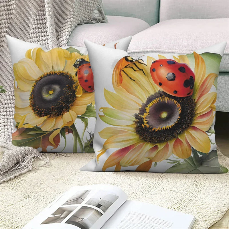 Sunflower Decorative Pillow Cover by Axyaa | Sofa, Car, Living Room Decoration