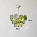 Axyaa Modern Blackish Green Glass Art Chandelier - Colorized Glass Lampshade Kitchen Island Lighting