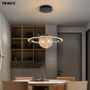 Axya Moon Glow LED Chandelier: Modern Living Room Pendant Lighting