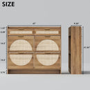 Rattan Shoe Storage Cabinet with 4 Flip Drawers & 2 Drawers by Axyaa