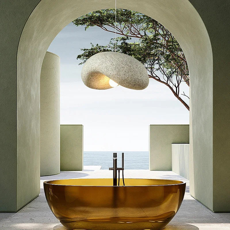 Axyaa Wabi Sabi Japanese Chandelier: Elegant Pendant Light for Home Decor.