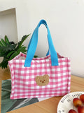 Axyaa Insulated Colorful Lattice Lunch Bag: Portable & Stylish Food Storage for On-The-Go