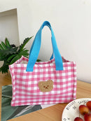 Axyaa Insulated Colorful Lattice Lunch Bag: Portable & Stylish Food Storage for On-The-Go