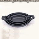 Axya Cast Iron Baked Rice Pot Set - Oval Frying Pan, Fish Plate, BBQ Tray