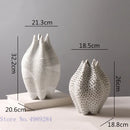 Axyaa Ceramic Dot Pattern Vase Hollow Out Handmade Abstract Geometric Home Decor