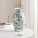Axyaa Blue and White Porcelain Retro Vase - Chinese Ceramic Home Décor