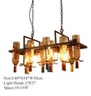 Axyaa Rust Metal Wine Bottle Chandelier for Home Decor & Restaurant Lighting