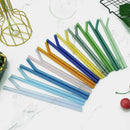 Axyaa Glass Straws Set with Cleaning Brushes for Drinks & Cocktails