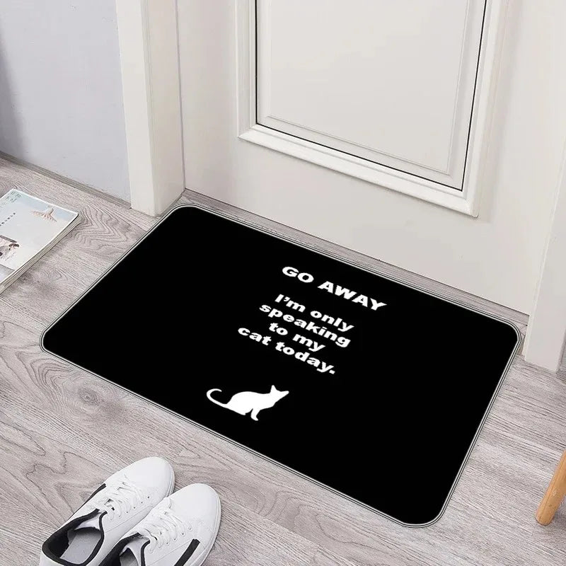 Axyaa Cat Print Door Mat Non-Slip Absorbent Kitchen Bathroom Rug