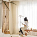 Axyaa Off-white Cotton Linen Curtains: Japanese Style Semi-blackout for Bedroom and Living Room