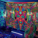Axyaa Black Light Tapestry UV Reactive Wall Hanging Psychedelic Decor