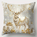 Axyaa Christmas Festive Cushion Cover: Santa, Tree, Snowman, Deer Pattern for Sofa, Bedroom, Car