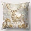 Axyaa Christmas Festive Cushion Cover: Santa, Tree, Snowman, Deer Pattern for Sofa, Bedroom, Car