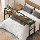 Axyaa Queen Size Overbed Table with Adjustable Tilt Stand, Mobile Laptop Cart.