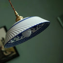 Axyaa Ceramic LED Pendant Light in White with Gold & Copper Accents