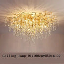 Axyaa Gold Crystal Droplet Ceiling Chandelier LED Lighting