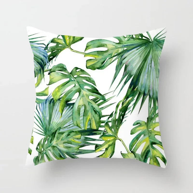 Axyaa Tropical Leaf Cactus Monstera Cushion Cover 45*45cm - Decorative Pillowcase