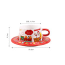 Axyaa Santa Claus Christmas Coffee Cup & Saucer Set Home Afternoon Tea Floral Mug