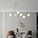 Axyaa Luxury Copper Chandelier with Milky White Glass Sconces